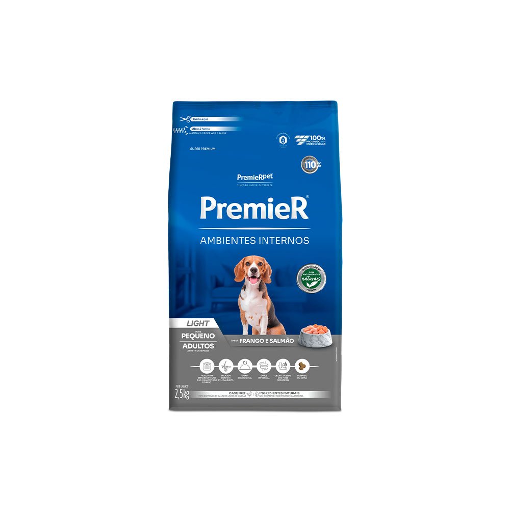 PREMIER AMBIENTES INTERNOS CAES ADULTOS LIGHT 2,5KG em Oferta na Shopee