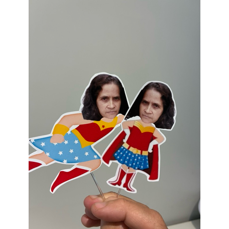 Enfeite de Doce Topo Docinho Personalizado Foto Personagem Festa Aniversário Cupcake Adulto Infantil