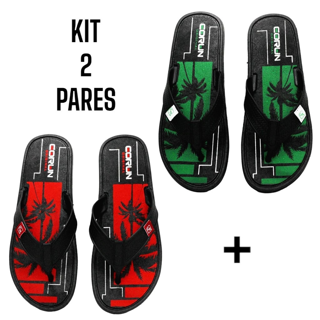 Kit 2 pares chinelo masculino  sandália masculina chinelo maculino chinelo masculino antederrapante  chinelode dedo em Oferta na Shopee