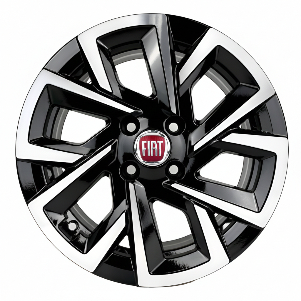 Jogo De Roda Aro 15 Fiat Palio Fire Sporting Uno Vivace Stilo Grand Siena Mobi 4x98 Preta Diamantada