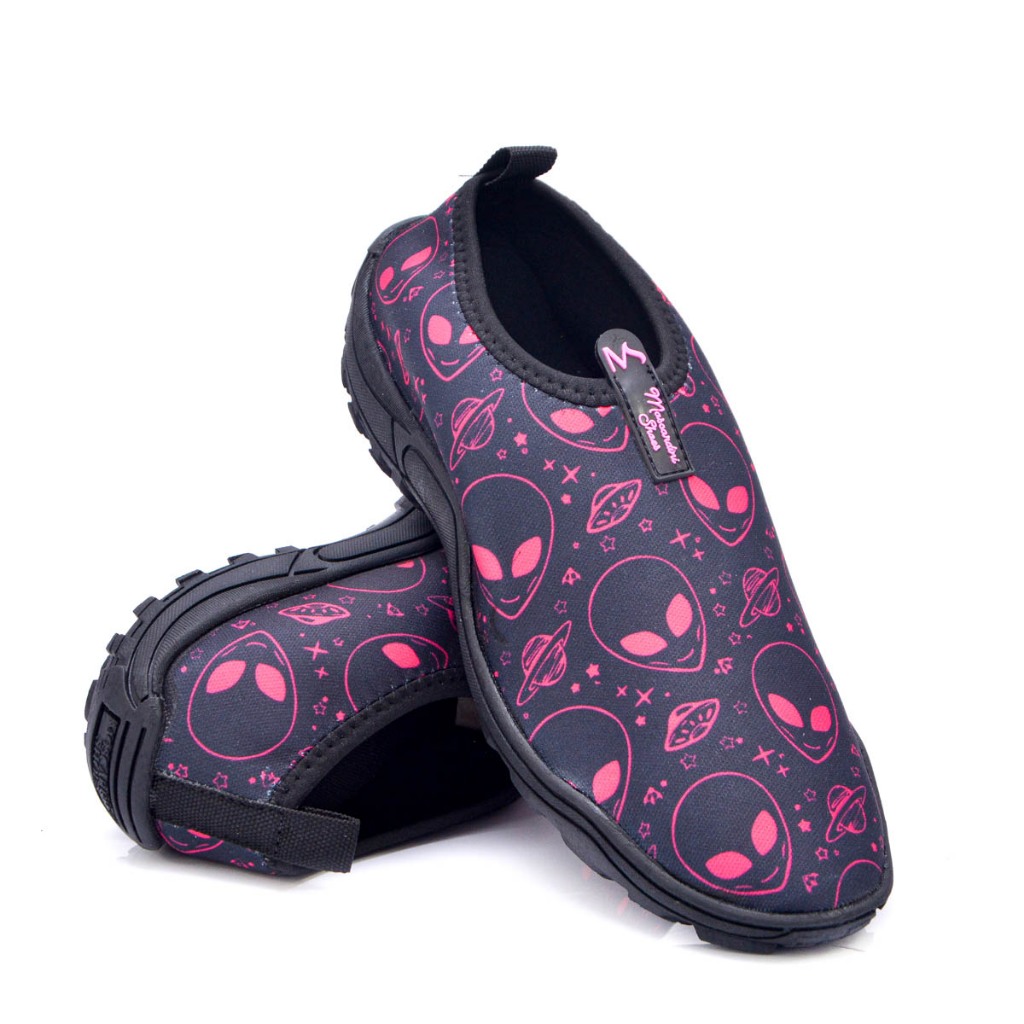 Sapatilha Aquática De ET Verde E Rosa Náutica Esporte em Geral Neoprene Antiderrapante Unissex