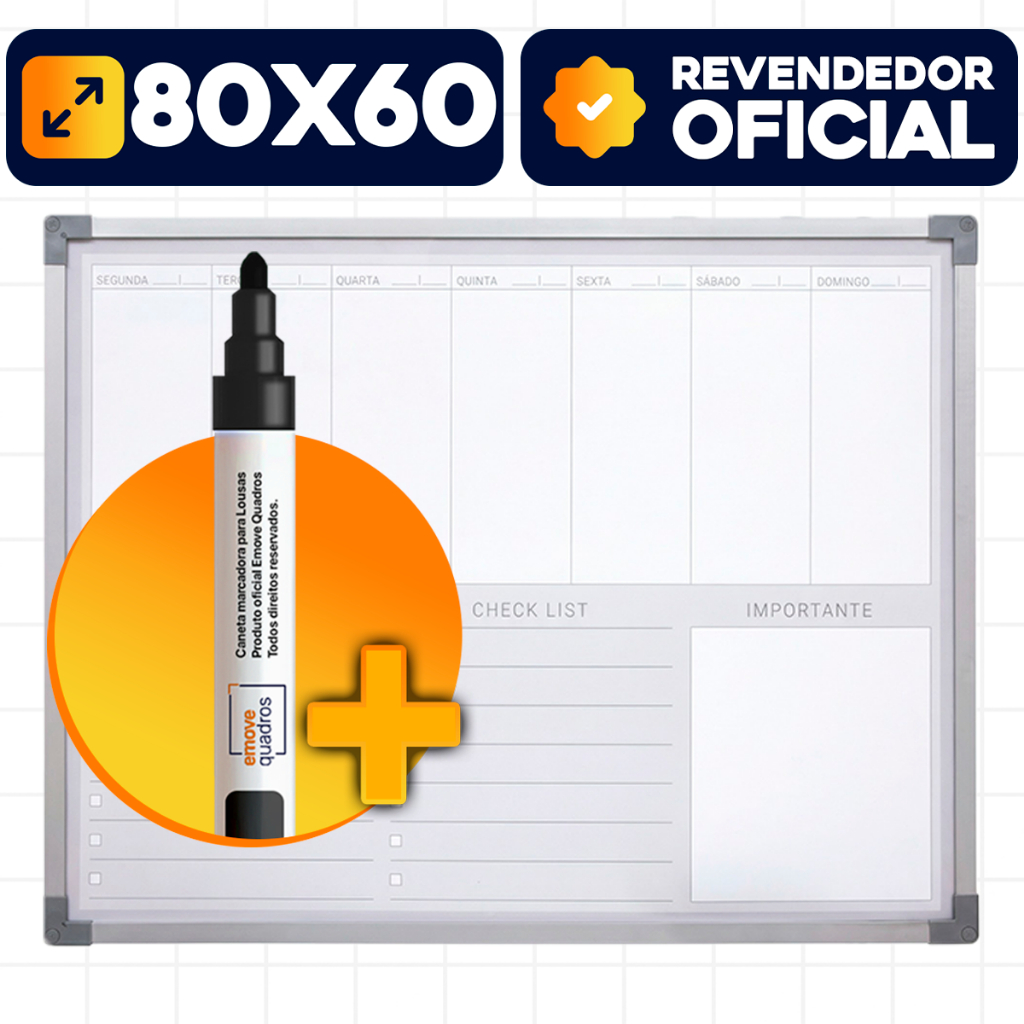 Planner 2026 Semanal Parede 80x60 Planejador Office Lousa Planejamento Metas Escritório + Caneta