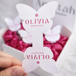 Kit 100 Tags Personalizadas Para Xuxinha Elástico De Cabelo Com Sua Logo - Brinde Mimo Para Clientes Atacado