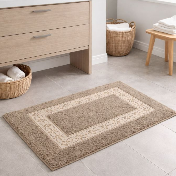 Tapete para Porta Decorativo Multiuso 60x40cm Algodão Estampado para Banheiro/Sala/Quarto