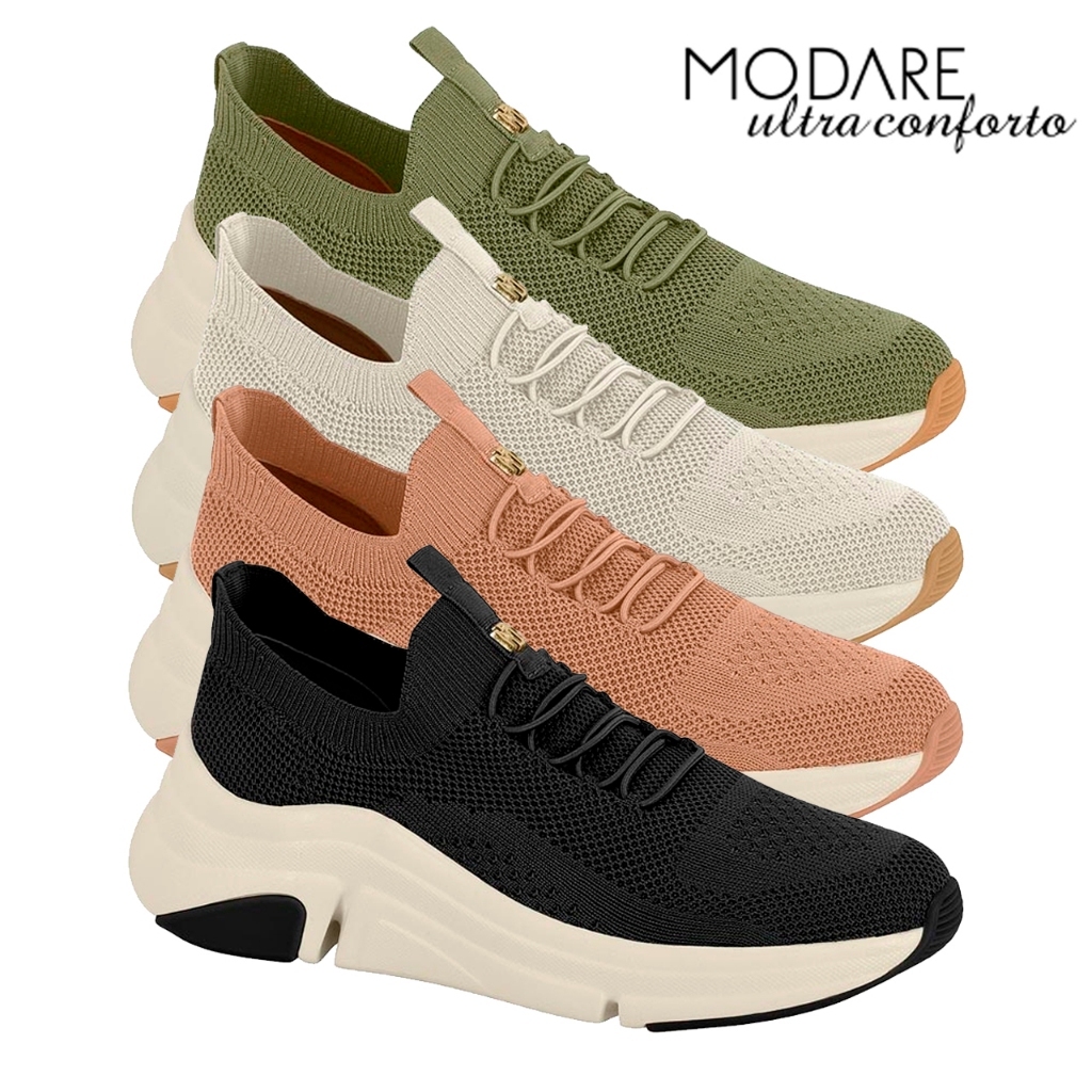 Tênis Modare Feminino Casual Ortopédico UltraConforto Elástico Calce Fácil Confortável Original em Oferta na Shopee