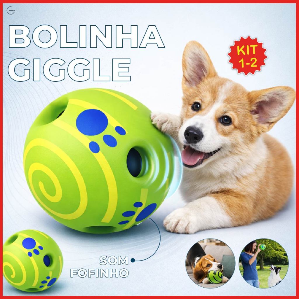 Bola Interativa Cachorro 8/11CM Brinquedo Divertido De Mastigar Wobble Wag Giggle Ball em Oferta na Shopee