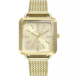 RELÓGIO TECHNOS FEMININO DOURADO QUADRADO 2036MME/4X