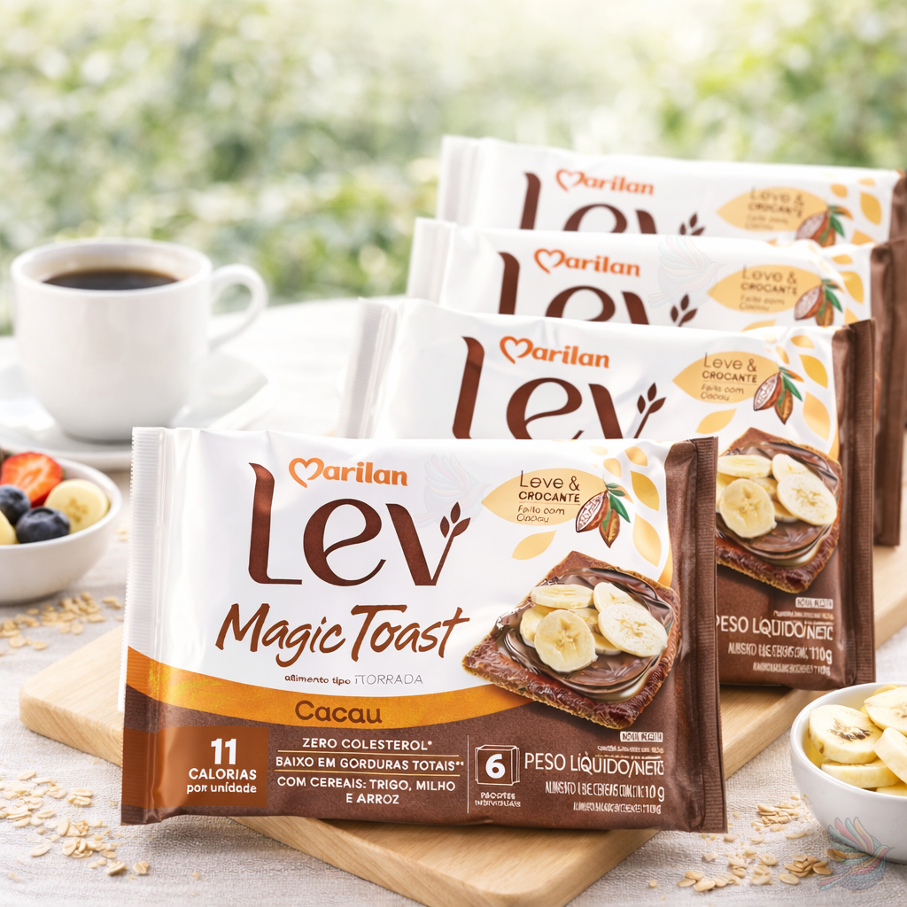 Kit 4 Torrada Lev Magic Toast Cacau 110gr - Marilan