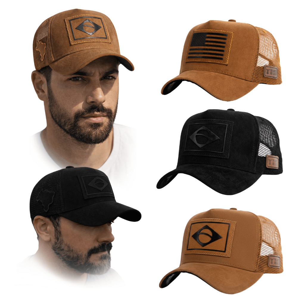 Boné Trucker Americano Country Tela Bone Country No Limite Do Laço Original Camurça Caramelo em Oferta na Shopee