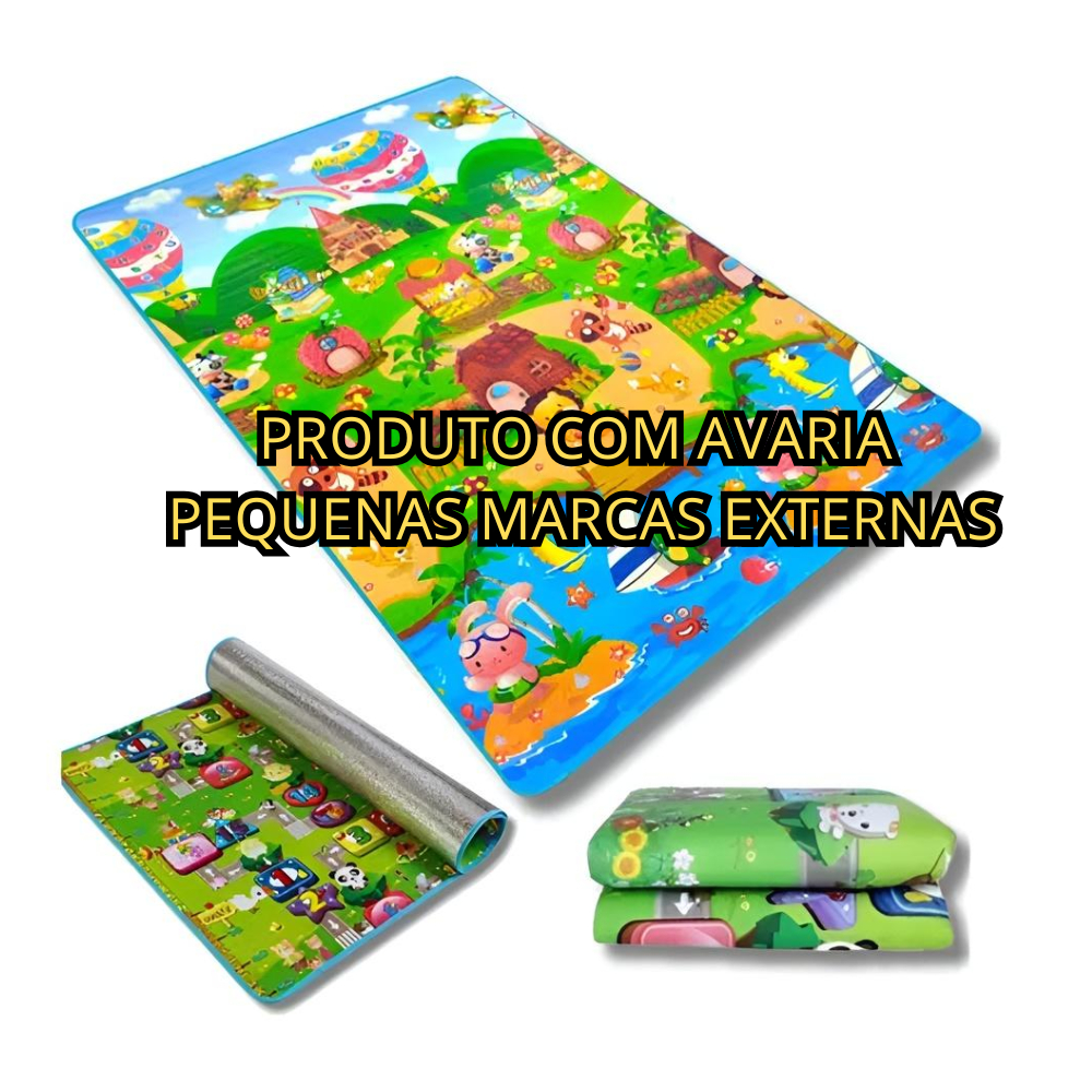 TAPETE INFANTIL BEBE PORTATIL DOBRAVEL TERMICO 180CMX117CM TATAME EDUCATIVO COM BOLSA PARA TRANSPORTE - AVARIA EXTERNAS