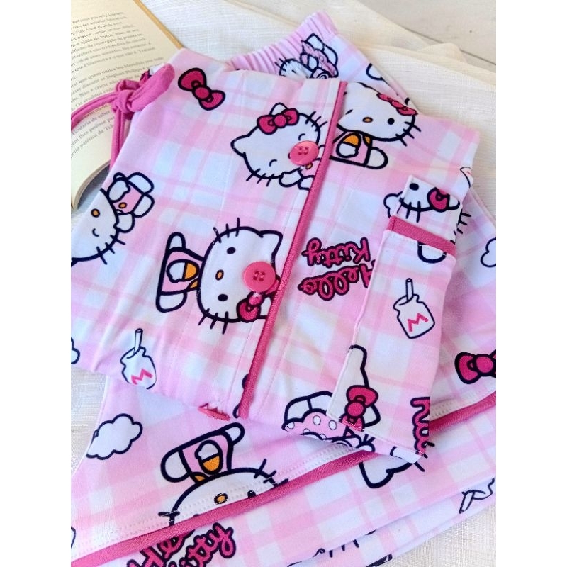 Pijama Feminino Americano Adulto Short Doll Curto blogueira Malha Suede Premium Botões Funcionais