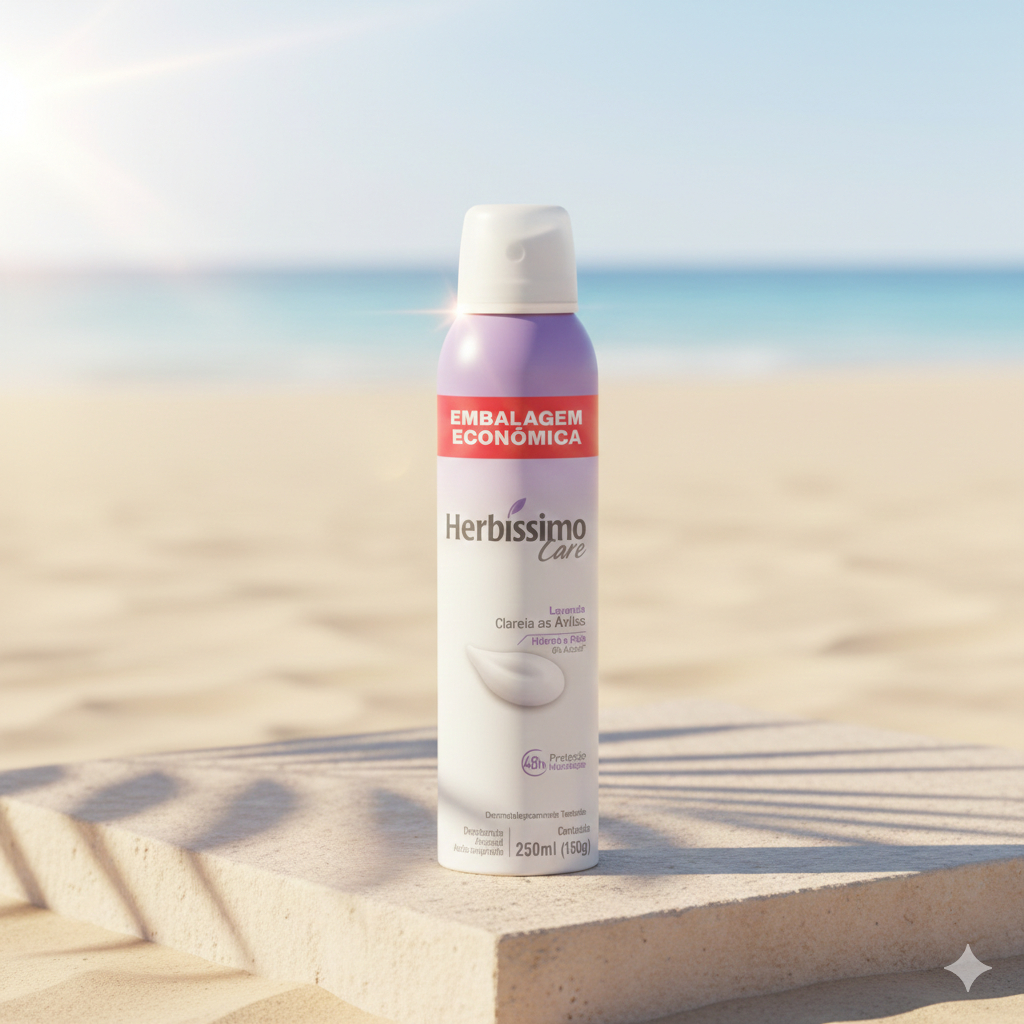 Desodorante Aerossol Antitranspirante Herbíssimo Care Lavanda 250ML em Oferta na Shopee