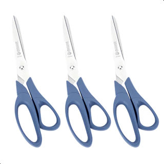 Kit 3 Tesoura Easy Cut Mundial 21cm Multiuso Reforçada Papelaria Costura Afiada