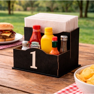 Kit 10 Porta Guardanapo Sache E Condimento MDF Preto Numerado Organizador Mesa Restaurante Bar Lanchonete em Oferta na Shopee