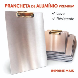 Prancheta alumínio A4 ideal hospitais empresa escritórios escolar envio imediato em Oferta na Shopee