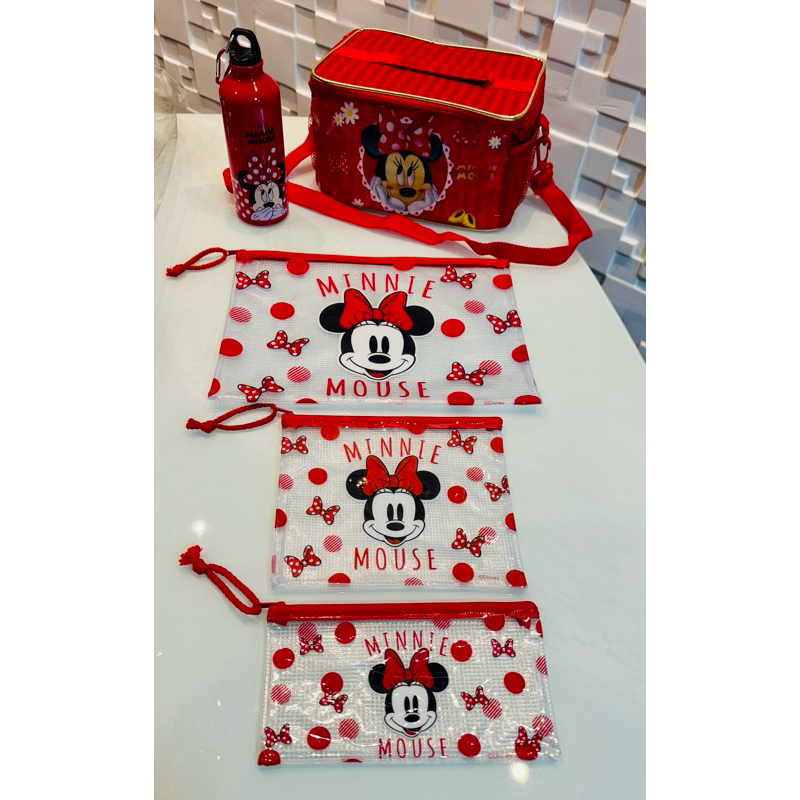 ACESSÓRIOS DISNEY MINNIE - Necessaire Minnie - Bolsa Térmica Minnie -Garrafa Alumínio Minnie