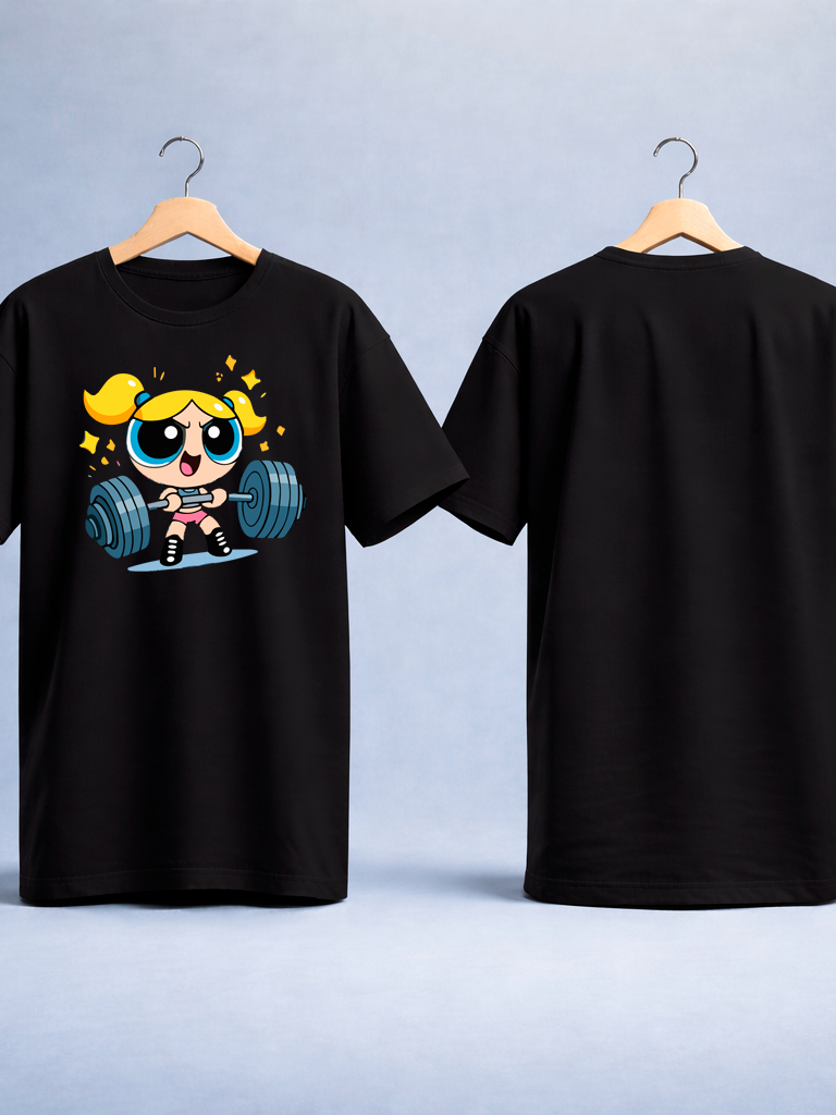 Camiseta Femininas Meninas Super Poderosa Academia Fitness Algodão Lindinha Confortavel Rapido