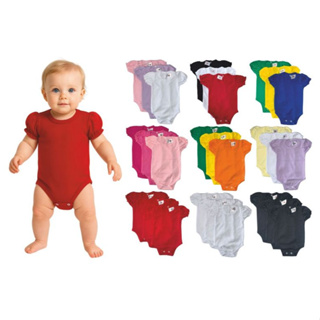 Kit C/ 3 Manga Princesa Infantil - Body Bebê - 100% Algodão em Oferta na Shopee