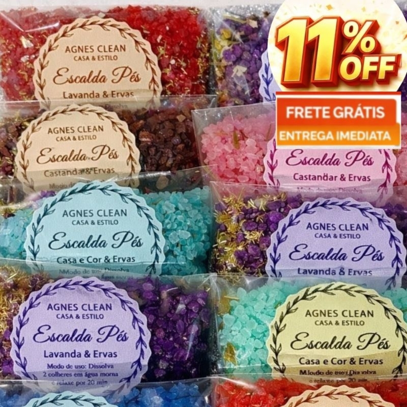 Kit 10 | 20 Escalda Pés Relaxante – Presente Dia da Mulher para Clientes | Spa em Casa