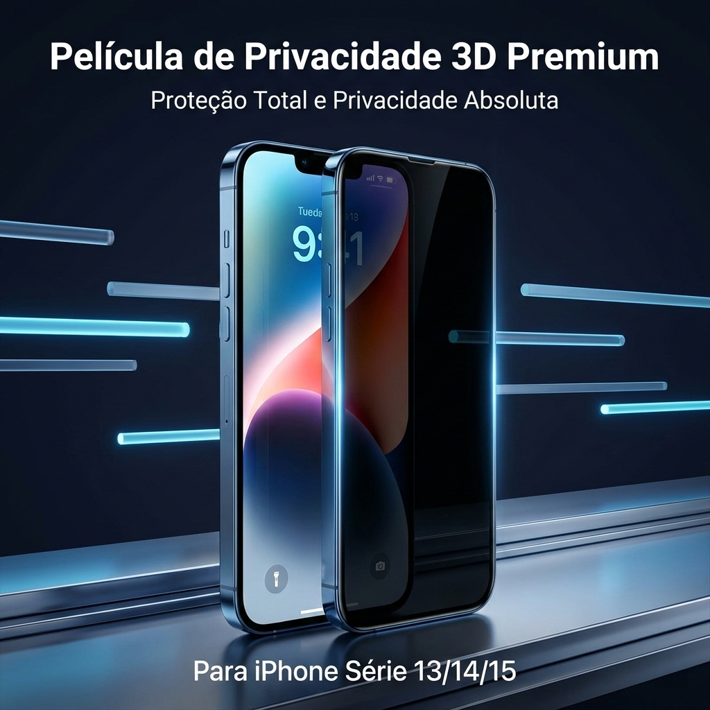 🔥OFERTA Kit Película 3D Privacidade Anti Spy Vidro Temperado iPhone 7 8 X 11 12 13 14 15 16 Pro Max 1/2/3un em Oferta na Shopee