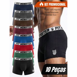 Kit 10 Cuecas Boxer Box Pitmonster De Microfibra Adulto em Oferta na Shopee
