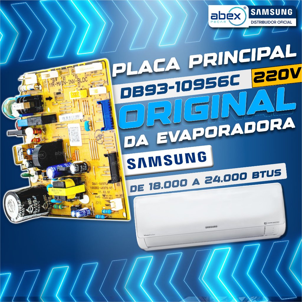 Placa Evaporadora Ar Condicionado Samsung Inverter 18000 e 24000 Btus DB93-10956C Original