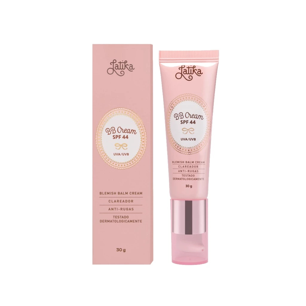 Base BB Cream Latika clareadora e Antirugas Proteção Solar FPS 44 ORIGINAL