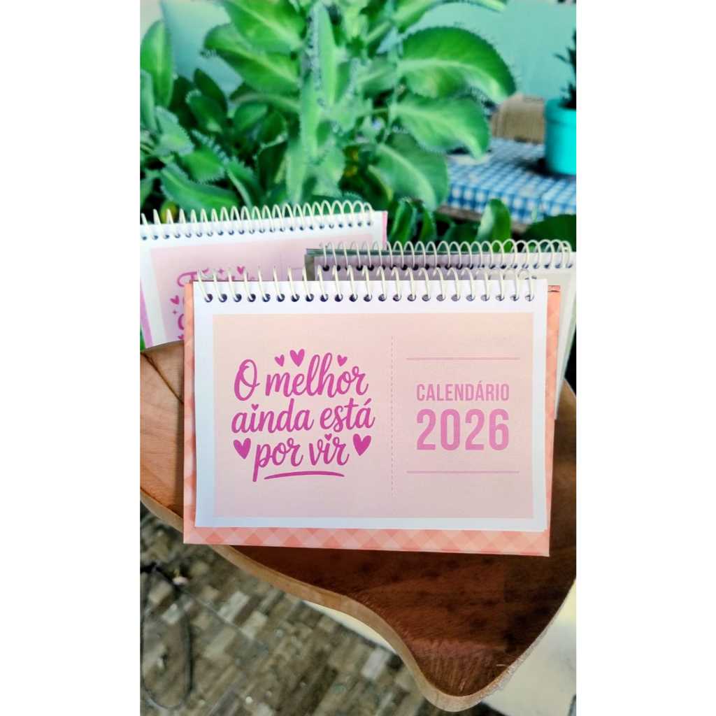 Calendário de Mesa 2026 - Calendário com frase motivacional 2026