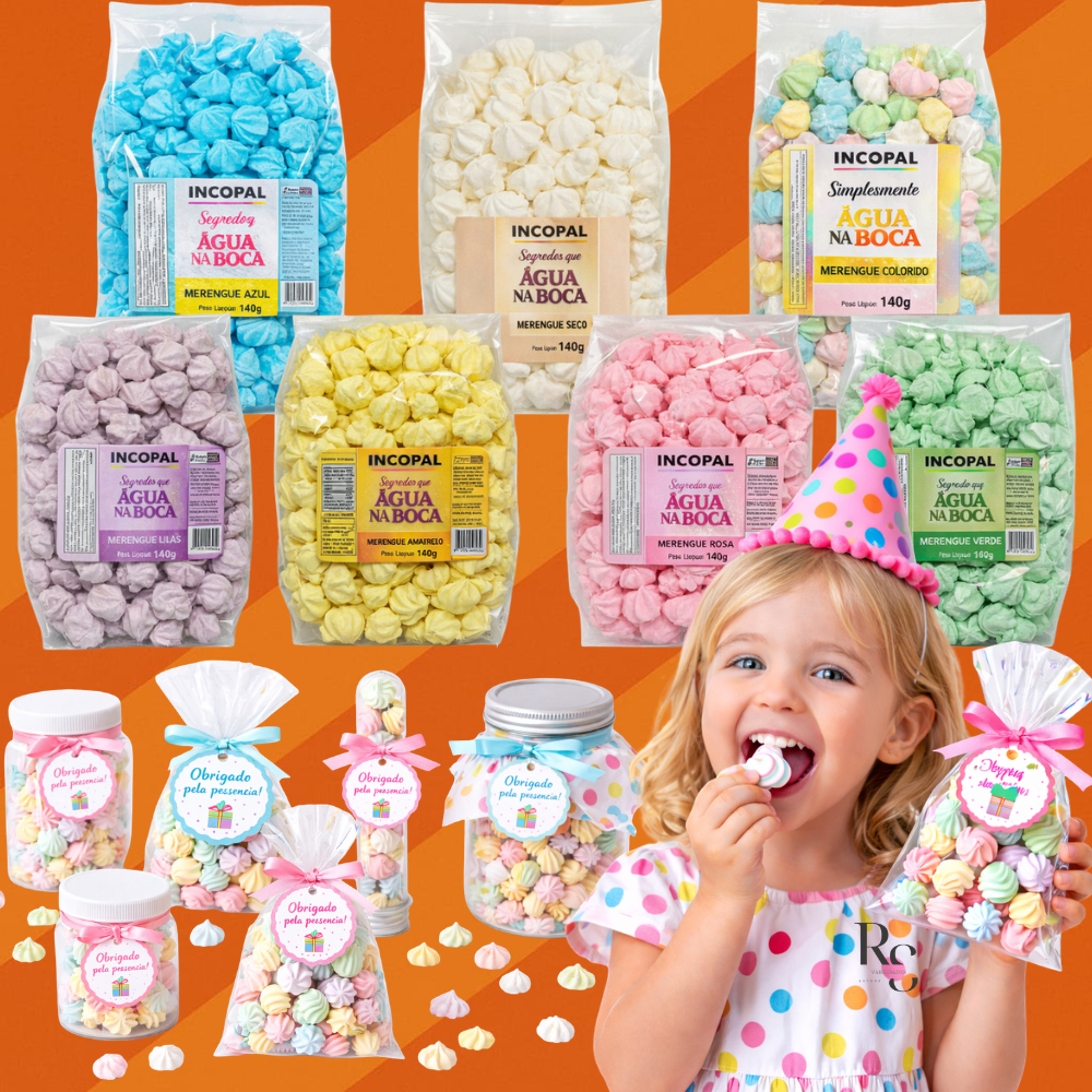 600 Mini Suspiro Incopal p/ lembrancinha - Kit 3x140g em Oferta na Shopee