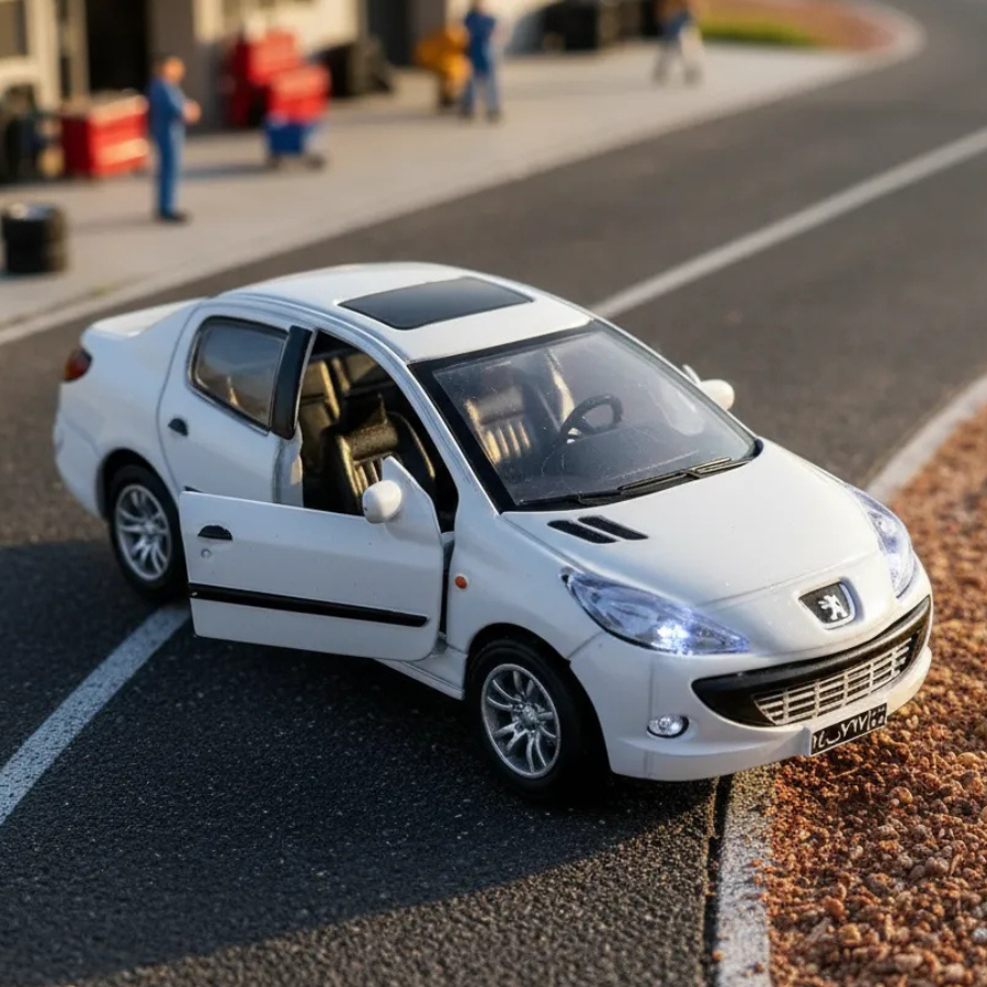 Miniatura Metal Ficção Peugeot 207 Abre Portas Som Luz PREMIUM