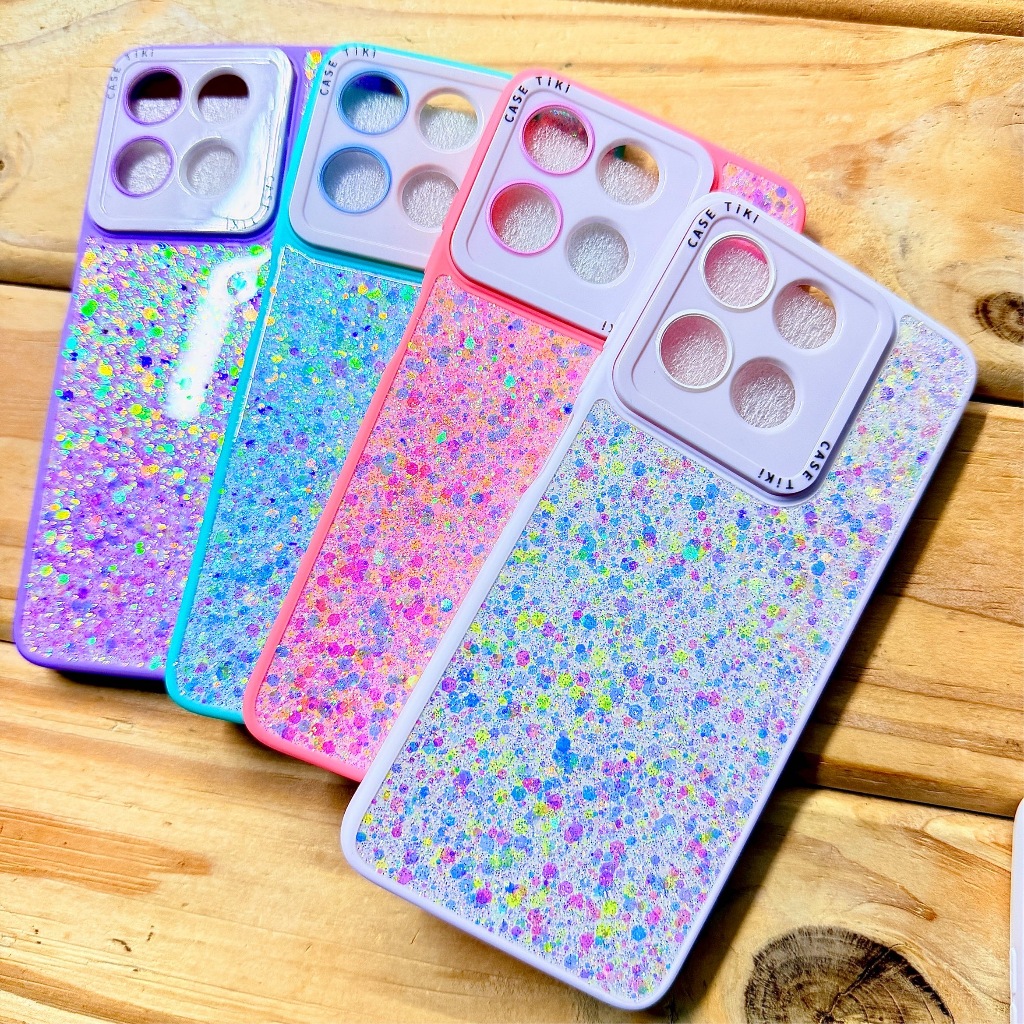 Capa capinha com suporte de coração Glitter para motorola Moto G56 G86 G06 G15 G