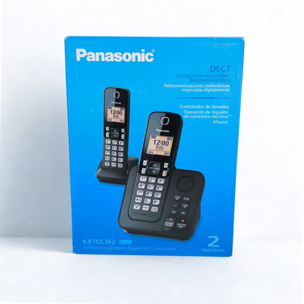 Telefone sem fio Panasonic KX-TGC362LB c/ Viva-voz, Bina, 2 Ramais, Bloqueador de chamadas