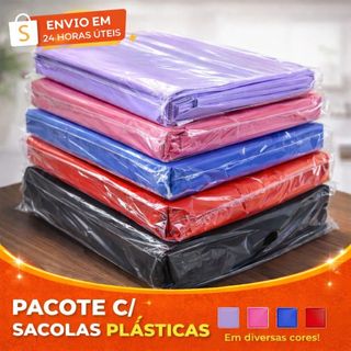 Sacolas Plástica Boca de Palhaço alça vazada reta com 1kg.