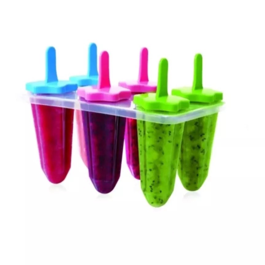 OFERTA Kit 2 Forma de Picolé com Palitos Molde Picoleteira 6 Cavidades Forminha Plástico BPA Free Clink