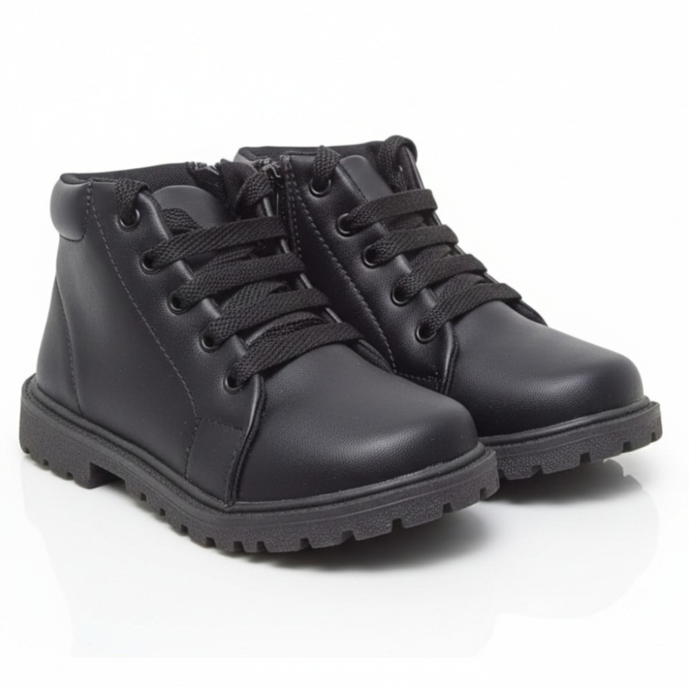 bota botina Coturno Para Meninos E Meninas Cano Baixo Cadarço Sola Macia Tratorada.