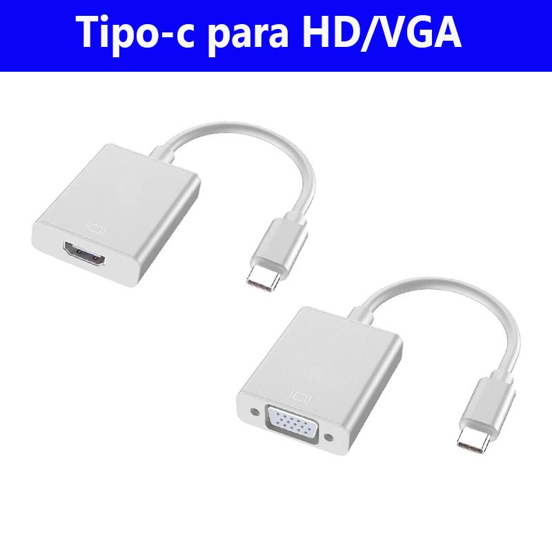 Cabo Adaptador Conversor Usb Tipo C Para hdmi/VGA-Macbook Mac Dex Samsung Computador-4K