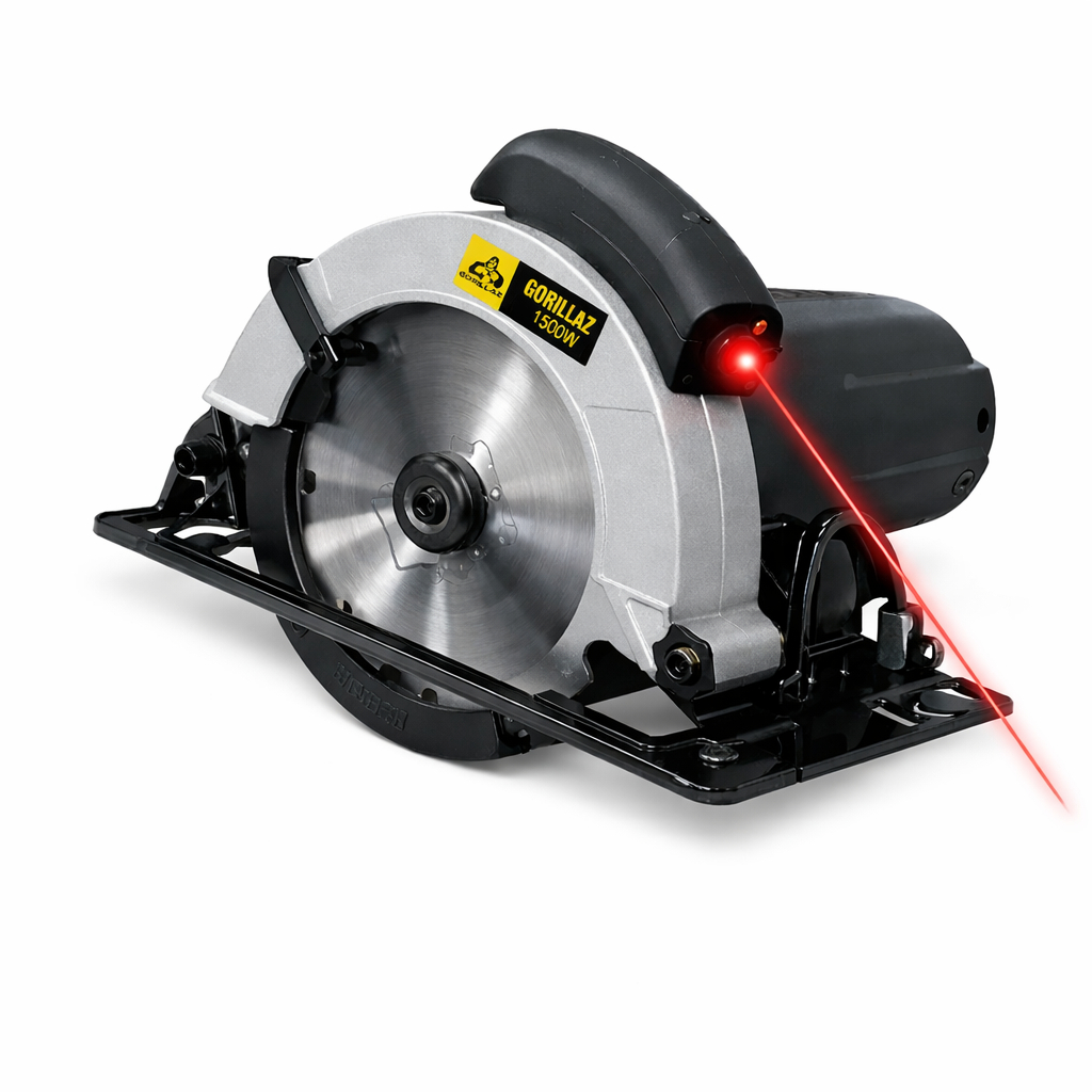 Serra Circular Elétrica 1500W com Laser 185mm 110V - Preta - Gorillaz em Oferta na Shopee