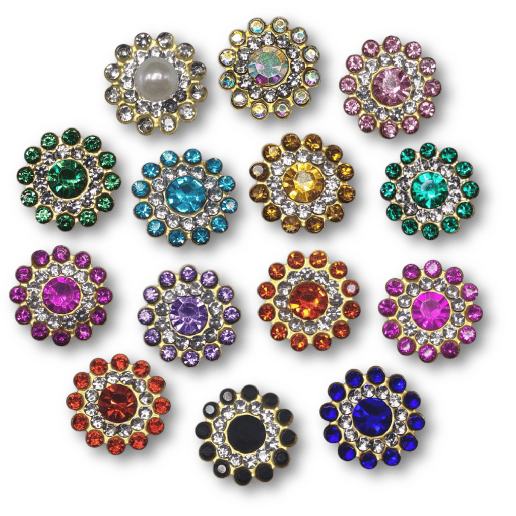 500 PEÇAS PEDRA CHATON DE METAL FLOR STRASS 14MM