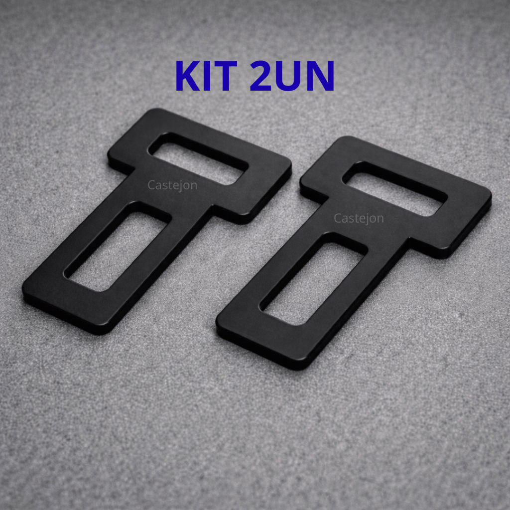 Kit 2 Fivela Lingueta Clip de Cinto de Segurança Silenciador Cancelador de Bip Universal Carro Caminhonete Caminhão