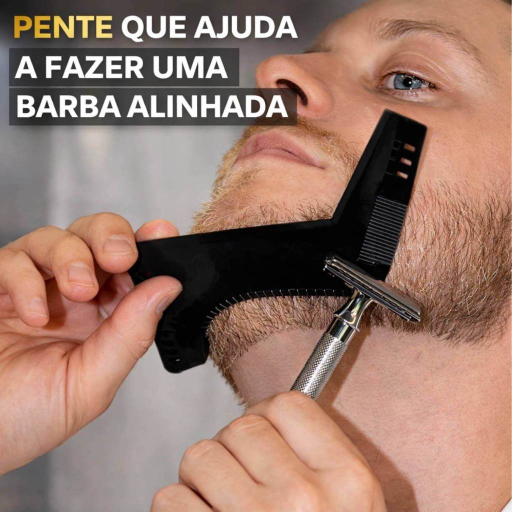 Pente Barba Régua Modelador Alinhador