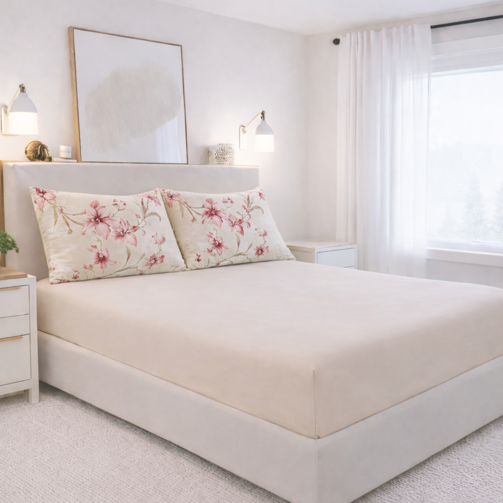 Jogo Lençol 400 Fios com Elástico + Fronha com Ziper na Parte Maior em Oferta na Shopee