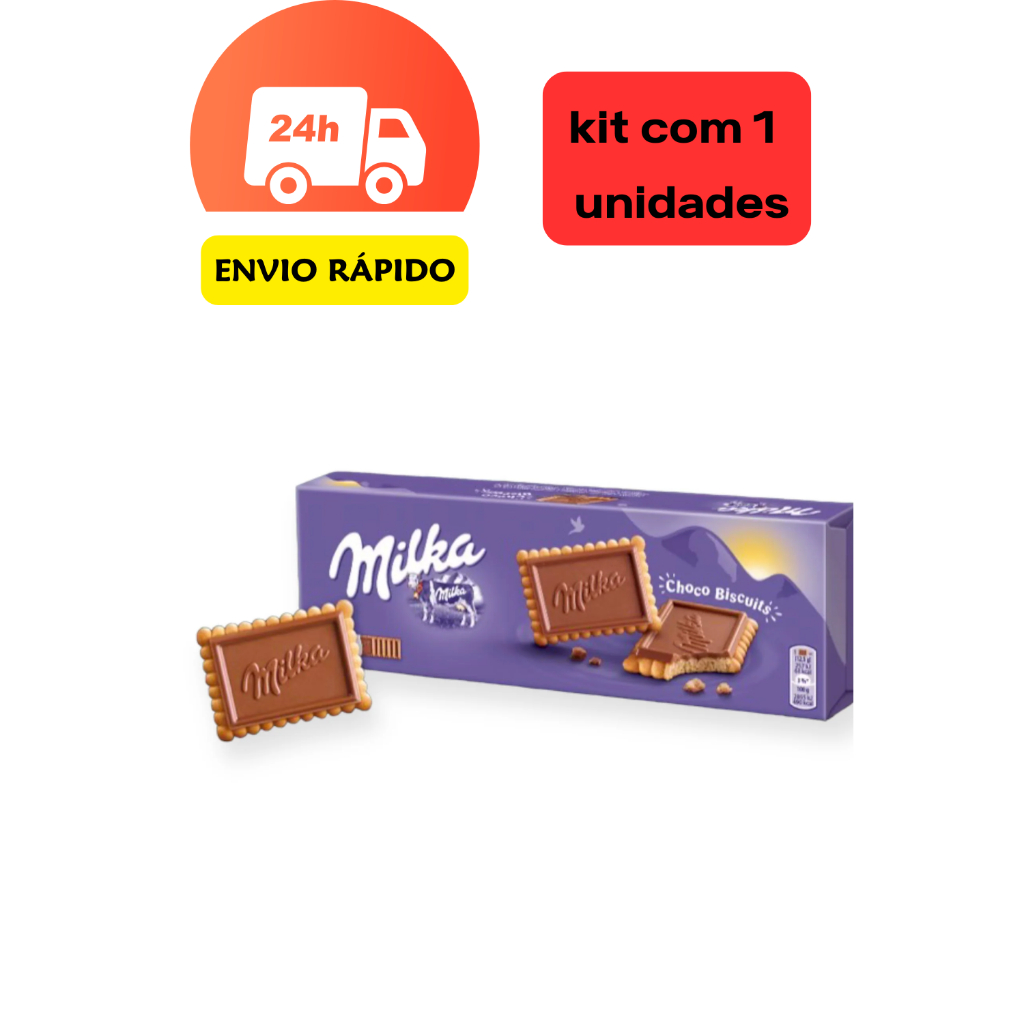 Milka Choco Biscuit 150g – Biscoito Crocante com Chocolate ao Leite Suíço Gourmet Importado doces