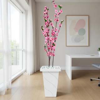 Planta Artificial Cerejeira Rosa Sakura com Vaso Grande Decoração Casa Enfeite Sala Escritório em Oferta na Shopee
