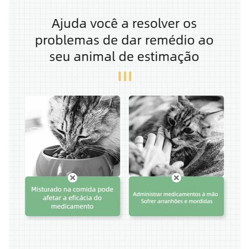 Aplicador de Comprimidos Pet – Seringa Reutilizável, para Cachorro e Gato