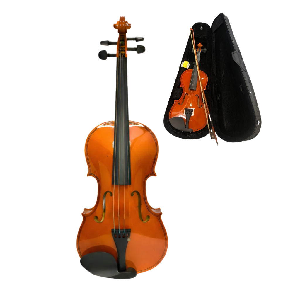 Violino para iniciante envernizado de madeira com arco crina de cavalo com breu e bag Alpha em Oferta na Shopee