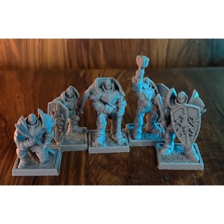 Kit Miniaturas RPG 5 Guerreiros Steel Guard - Impressão 3D Detalhada (D&D, Pathfinder)