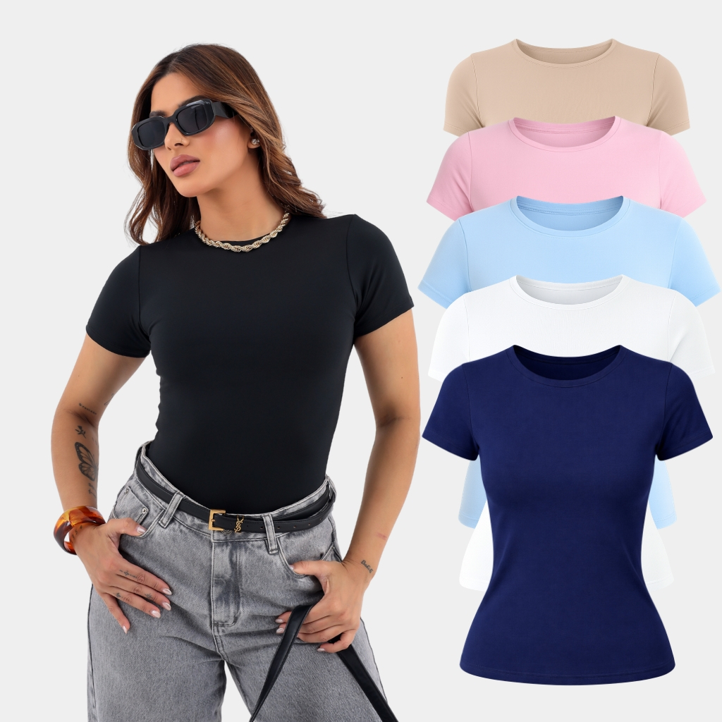 Blusa Academia Manguinha Dia a Dia Suplex Poliamida em Oferta na Shopee