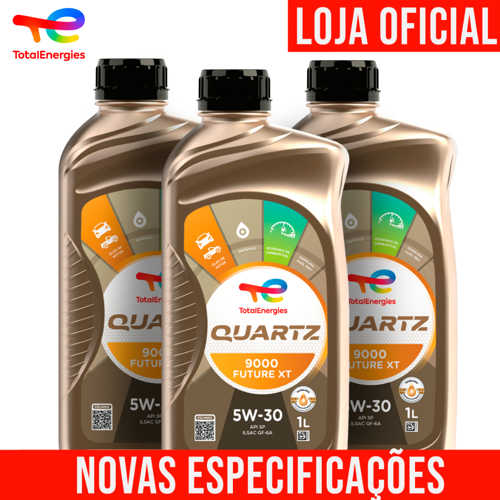 [NOVO] Kit 3 Óleos Sintético 5w30 Quartz 9000 Future XT API SQ em Oferta na Shopee