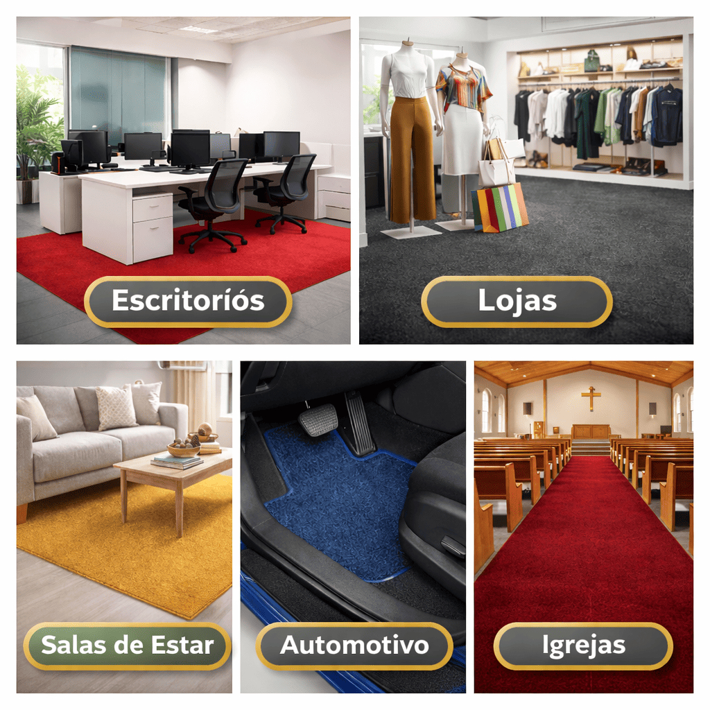 Kit com 1m² - Carpete Forração Ecoloop Canelado Igreja, Feiras e Eventos, Residencial