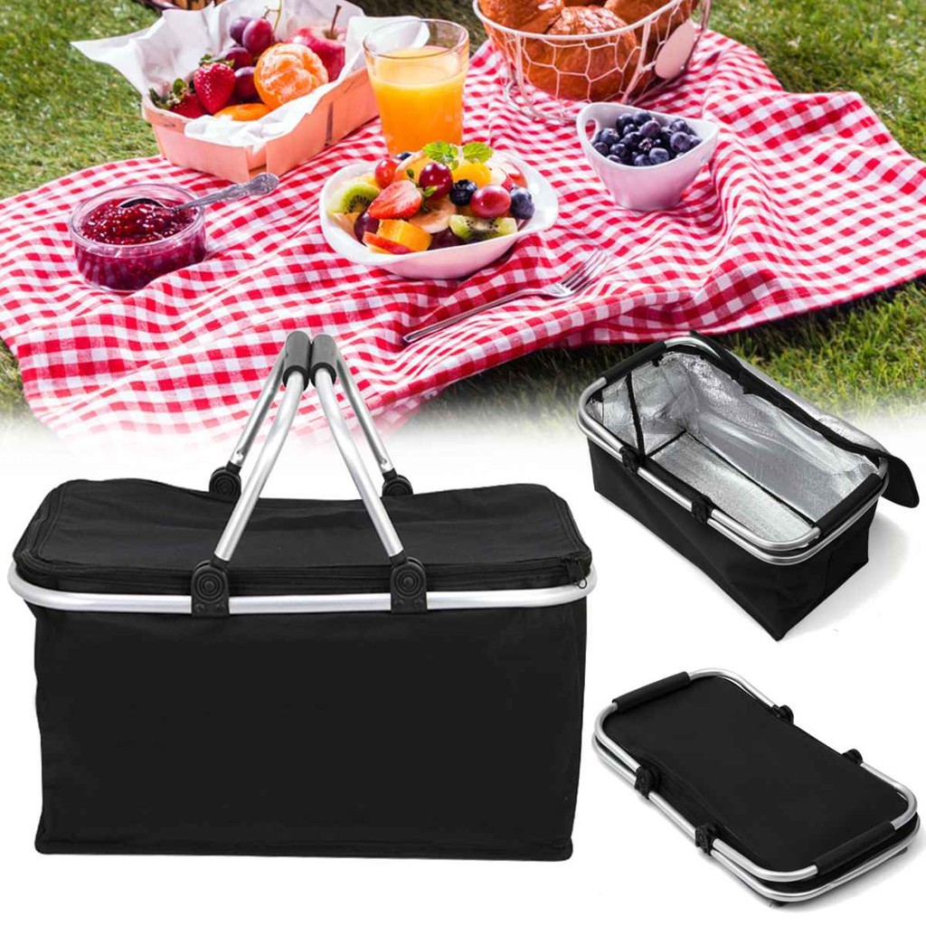 Cesta Térmica 30 Litros Bolsa Piquenique Dobrável Cooler Praia Lanche Camping Picnic